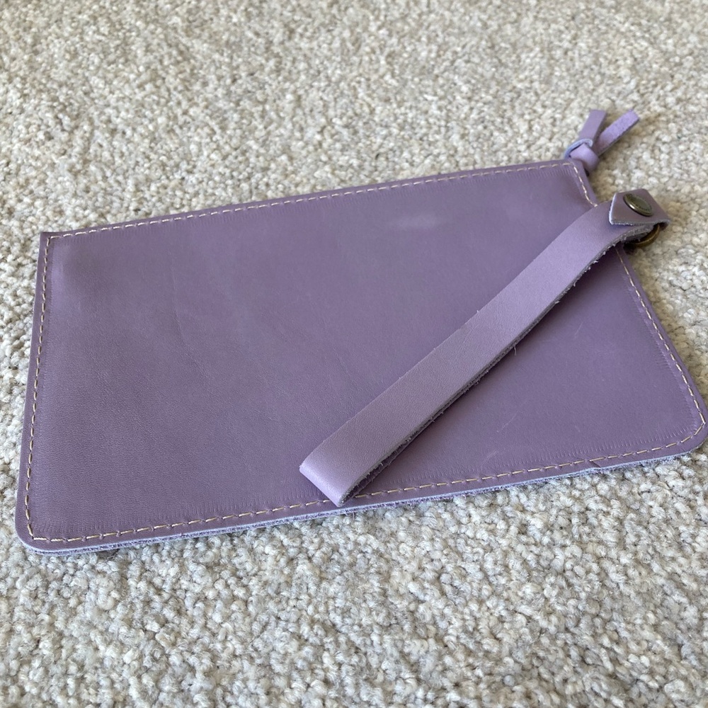 Portland Leather Goods PLG Lavender purple Adriana Wristlet Wallet Discontinued - Picture 2 of 5